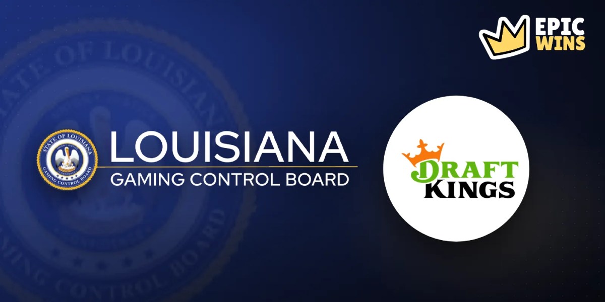 Louisiana Gaming Control Board logo and DraftKings logo on a blue banner