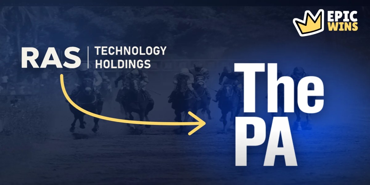 RAS Technology logo with an arrow to The PA logo over a faded horse race, M&A banner