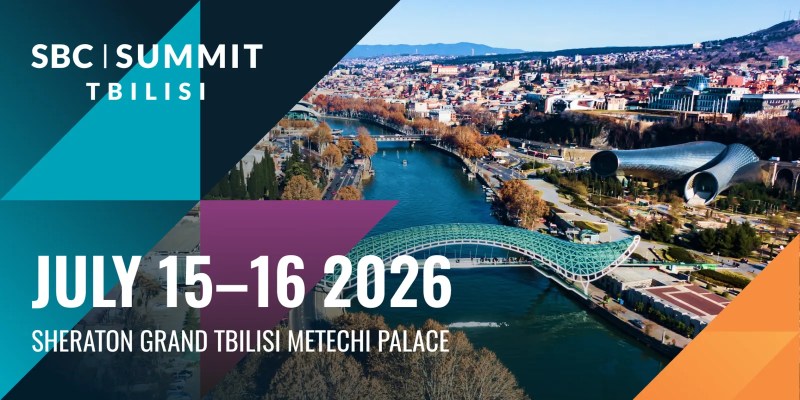 SBC Summit Tbilisi 15 to 16 July 2026 banner with Tbilisi skyline