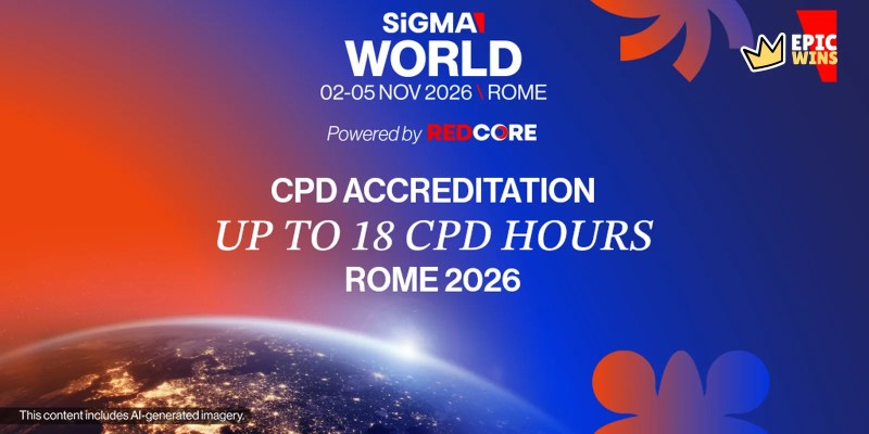 SiGMA World Rome 2026 poster announcing CPD accreditation of up to 18 CPD hours