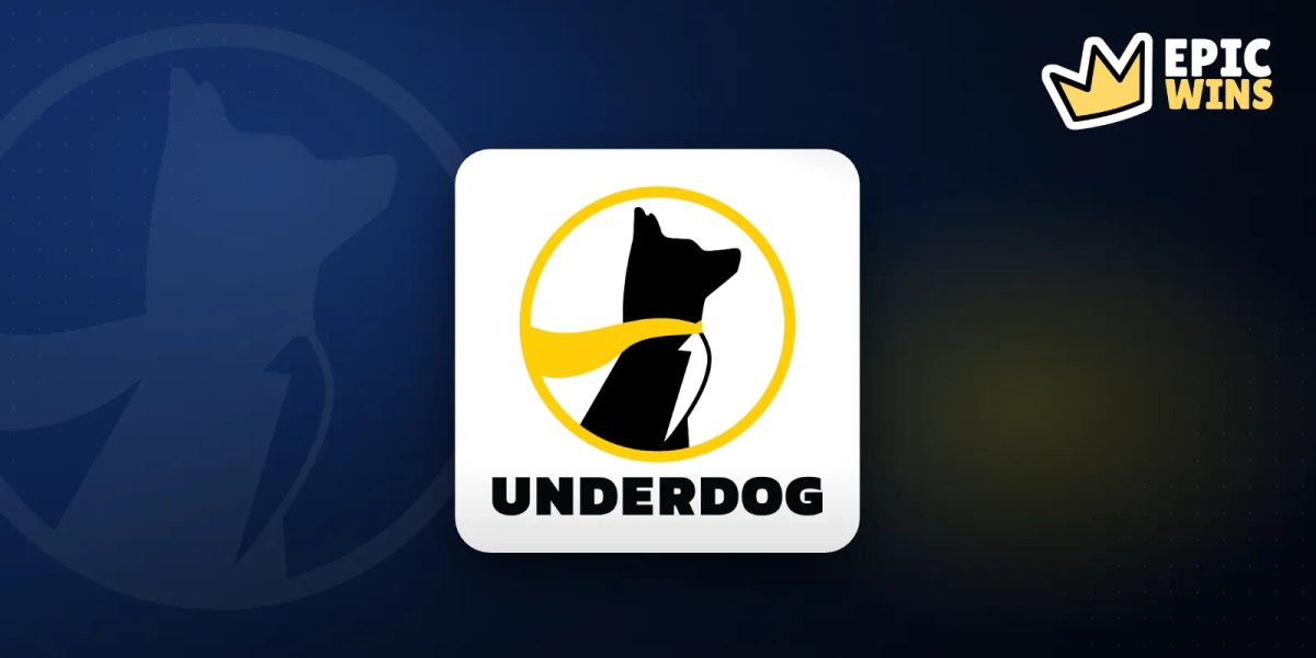 Underdog logo on a dark navy banner with a ghost dog symbol, for the Tennessee sports event contract lawsuit