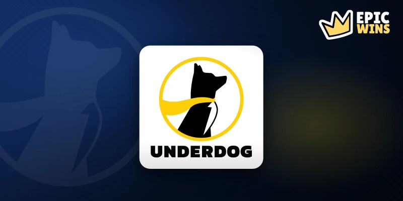 Underdog logo on a dark navy banner with a ghost dog symbol, for the Tennessee sports event contract lawsuit